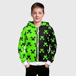 Толстовка на молнии детская Майкрафт стиль текстура, цвет: 3D-белый — фото 2