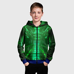 Толстовка на молнии детская Зелёный коридор, цвет: 3D-синий — фото 2