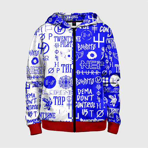 Детская толстовка на молнии Twenty one pilots лого / 3D-Красный – фото 1