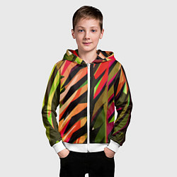 Толстовка на молнии детская Красно-чёрная абстракция, цвет: 3D-белый — фото 2