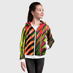 Толстовка на молнии детская Красно-чёрная абстракция, цвет: 3D-белый — фото 2