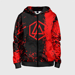 Толстовка на молнии детская Linkin park краски всплеск текстура, цвет: 3D-черный