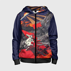 Толстовка на молнии детская Советский Союз - Заря Человечества, цвет: 3D-черный