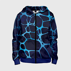 Толстовка на молнии детская Aqua - абстракция, цвет: 3D-синий
