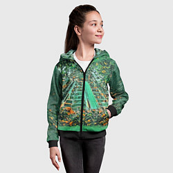 Толстовка на молнии детская Башня в джунглях, цвет: 3D-черный — фото 2