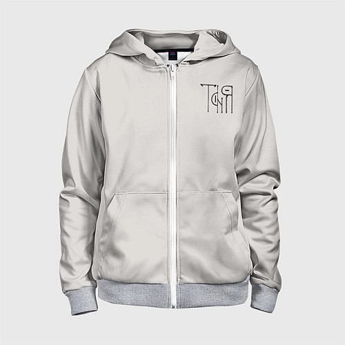 Детская толстовка на молнии Таня вязью - чёрная надпись / 3D-Меланж – фото 1