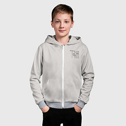 Толстовка на молнии детская Таня вязью - чёрная надпись, цвет: 3D-меланж — фото 2