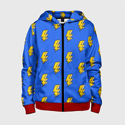 Толстовка на молнии детская Супер молнии, цвет: 3D-красный