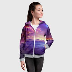 Толстовка на молнии детская Волшебная галактика, цвет: 3D-меланж — фото 2