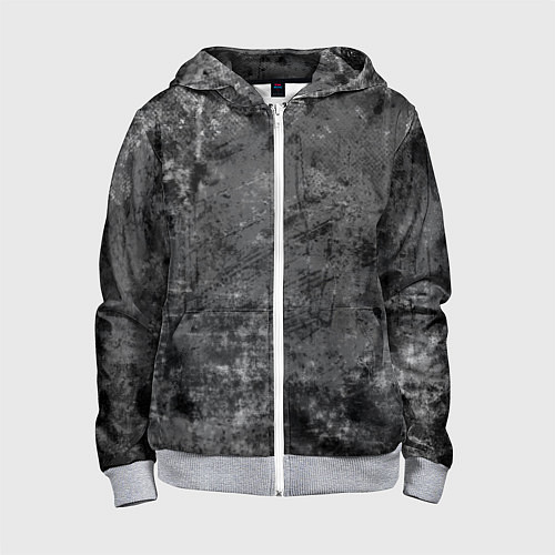 Детская толстовка на молнии Абстракция - grunge mood / 3D-Меланж – фото 1