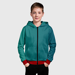 Толстовка на молнии детская Бирюзовый перелив, цвет: 3D-красный — фото 2