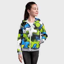 Толстовка на молнии детская Камуфляж в стиле графитти, цвет: 3D-меланж — фото 2