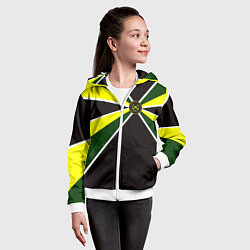 Толстовка на молнии детская Мотострелковые войска: шеврон без текста, цвет: 3D-белый — фото 2