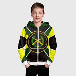 Толстовка на молнии детская Мотострелковые войска: шеврон без текста, цвет: 3D-белый — фото 2