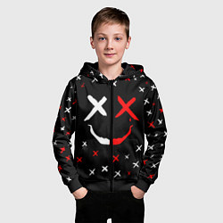 Толстовка на молнии детская Smile face, цвет: 3D-черный — фото 2