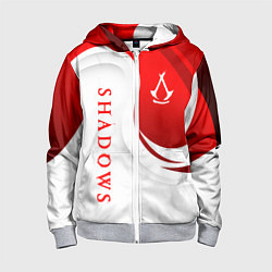 Толстовка на молнии детская Assassins creed - shadows, цвет: 3D-меланж