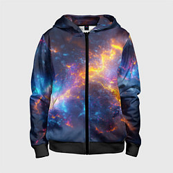 Толстовка на молнии детская Космическая текстура фон, цвет: 3D-черный
