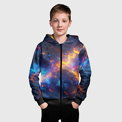 Толстовка на молнии детская Космическая текстура фон, цвет: 3D-черный — фото 2
