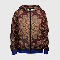 Толстовка на молнии детская Симметричный узор, цвет: 3D-синий