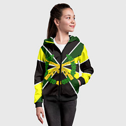 Толстовка на молнии детская Мотострелковые войска: лавры, цвет: 3D-черный — фото 2