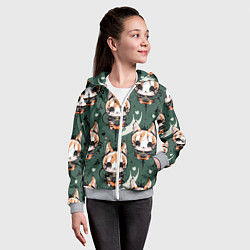 Толстовка на молнии детская Анимешный лис фенек, цвет: 3D-меланж — фото 2