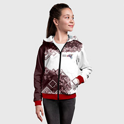 Толстовка на молнии детская Снуоборд, цвет: 3D-красный — фото 2