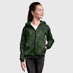 Толстовка на молнии детская Абстракция - strange camouflage, цвет: 3D-черный — фото 2