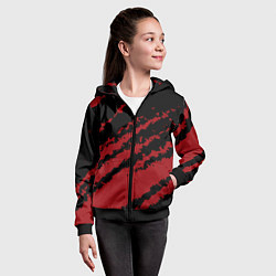 Толстовка на молнии детская The color is red and black, цвет: 3D-черный — фото 2