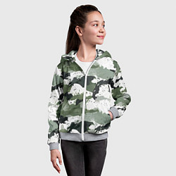 Толстовка на молнии детская Текстурный камуфляж, цвет: 3D-меланж — фото 2