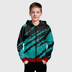 Толстовка на молнии детская The color is black and light blue, цвет: 3D-красный — фото 2