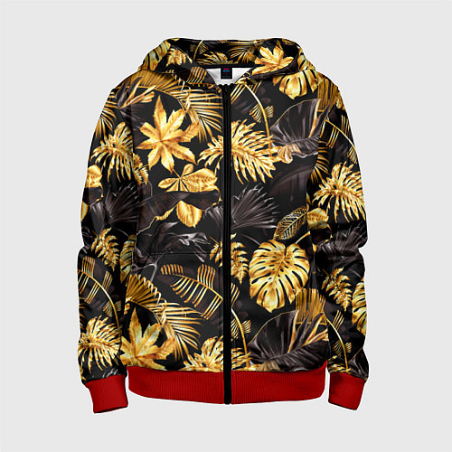 Детская толстовка на молнии Золотые тропики / 3D-Красный – фото 1