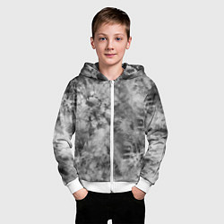 Толстовка на молнии детская Серый тай дай - абстракция, цвет: 3D-белый — фото 2