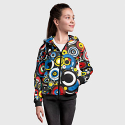 Толстовка на молнии детская Абстракция геометрическая, цвет: 3D-черный — фото 2