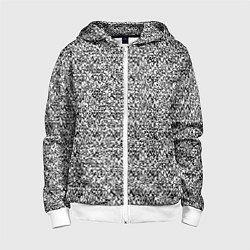 Толстовка на молнии детская Чёрно-белый текстурный, цвет: 3D-белый