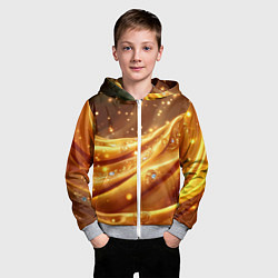Толстовка на молнии детская Золотая ткань с блестками, цвет: 3D-меланж — фото 2