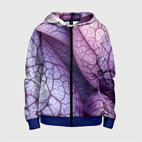 Детская толстовка на молнии Прожилки экзотического растения / 3D-Синий – фото 1
