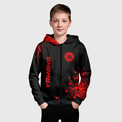 Толстовка на молнии детская Yamaha - red gradient вертикально, цвет: 3D-черный — фото 2