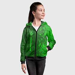 Толстовка на молнии детская Galatasaray - green gradient по-вертикали, цвет: 3D-черный — фото 2