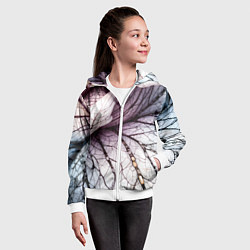 Толстовка на молнии детская Раскрытый цветок, цвет: 3D-белый — фото 2