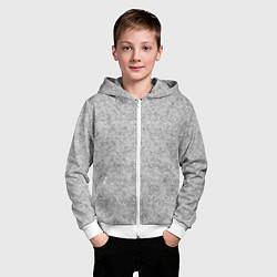Толстовка на молнии детская Текстура в тонкую полоску серый, цвет: 3D-белый — фото 2