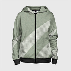 Толстовка на молнии детская Светлый серо-зелёный абстрактный, цвет: 3D-черный