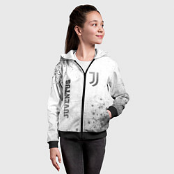 Толстовка на молнии детская Juventus - white gradient вертикально, цвет: 3D-черный — фото 2