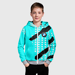 Толстовка на молнии детская BMW sport краски, цвет: 3D-меланж — фото 2