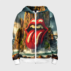 Толстовка на молнии детская Rolling Stones - sea rocks, цвет: 3D-белый