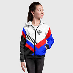 Толстовка на молнии детская Герб России - минимализм, цвет: 3D-черный — фото 2