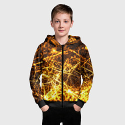 Толстовка на молнии детская Текстура золотые нити, цвет: 3D-черный — фото 2