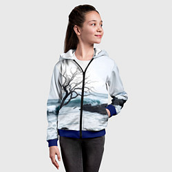 Толстовка на молнии детская Дерево в море, цвет: 3D-синий — фото 2