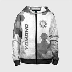 Толстовка на молнии детская Yamaha - white gradient вертикально, цвет: 3D-черный