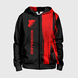 Толстовка на молнии детская Hoffenheim - red gradient по-вертикали, цвет: 3D-черный