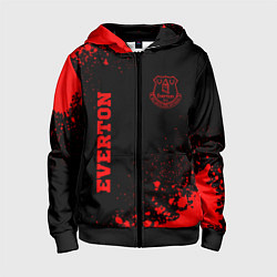Толстовка на молнии детская Everton - red gradient вертикально, цвет: 3D-черный